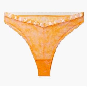 Savage X Fenty Watercolor Tie Dye Lace Brazilian Orange marble print 2X